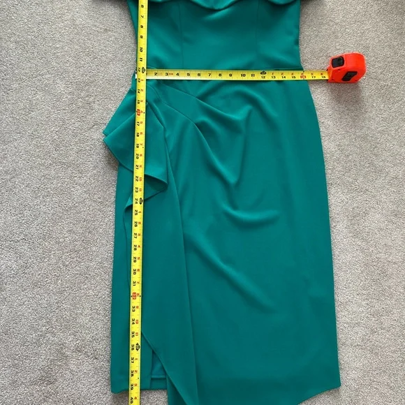 Betsy and Adam off the shoulder new with tags green size 14 dress - Picture 10 of 10